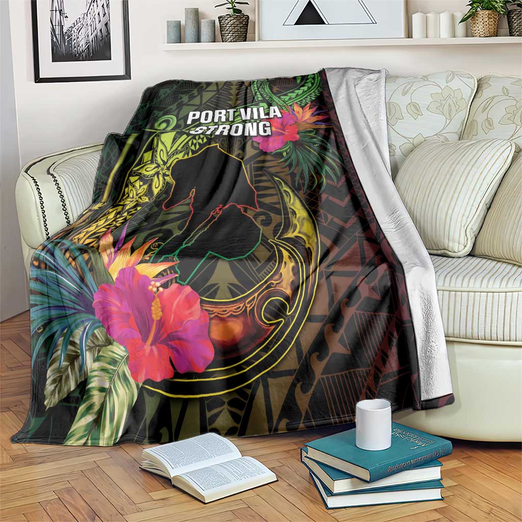 Vanuatu Blanket Be Strong Pray For Port Vila LT05 Black - Polynesian Pride