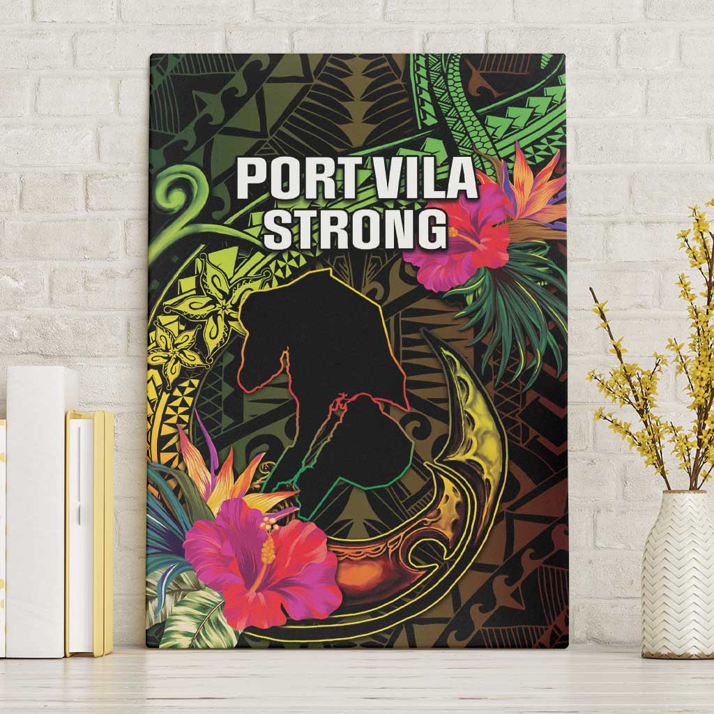 Vanuatu Canvas Wall Art Be Strong Pray For Port Vila LT05 Without Frame Black - Polynesian Pride
