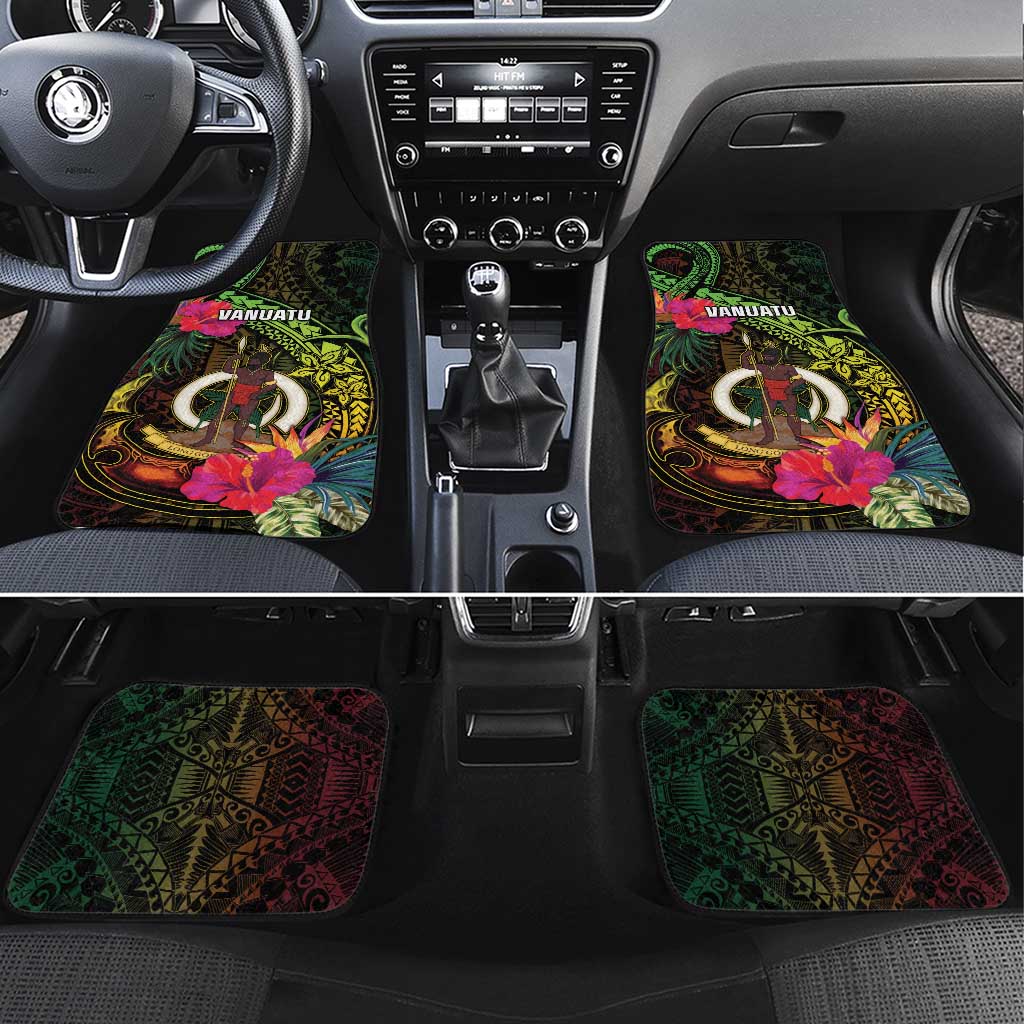 Vanuatu Car Mats Be Strong Pray For Port Vila LT05 Set 4pcs Black - Polynesian Pride