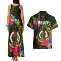 Vanuatu Couples Matching Tank Maxi Dress and Hawaiian Shirt Be Strong Pray For Port Vila LT05 - Polynesian Pride