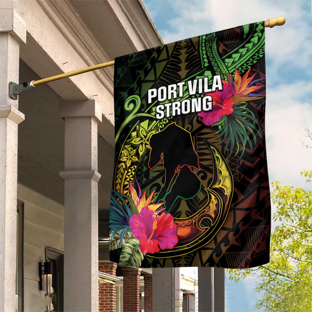 Vanuatu Garden Flag Be Strong Pray For Port Vila LT05 House Flag Black - Polynesian Pride