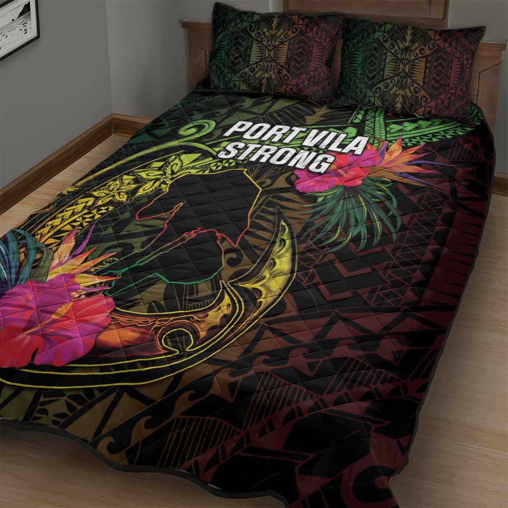Vanuatu Quilt Bed Set Be Strong Pray For Port Vila LT05 - Polynesian Pride