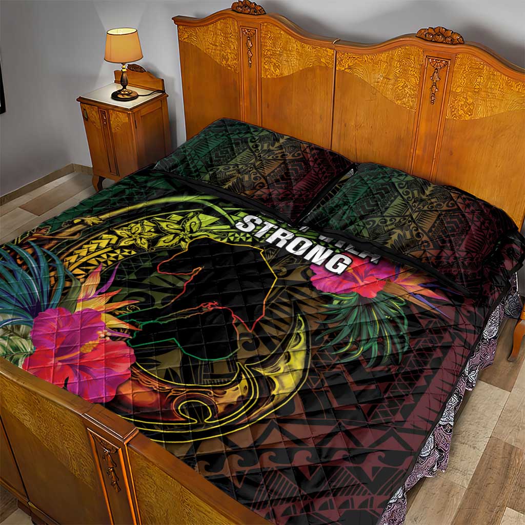 Vanuatu Quilt Bed Set Be Strong Pray For Port Vila LT05 - Polynesian Pride