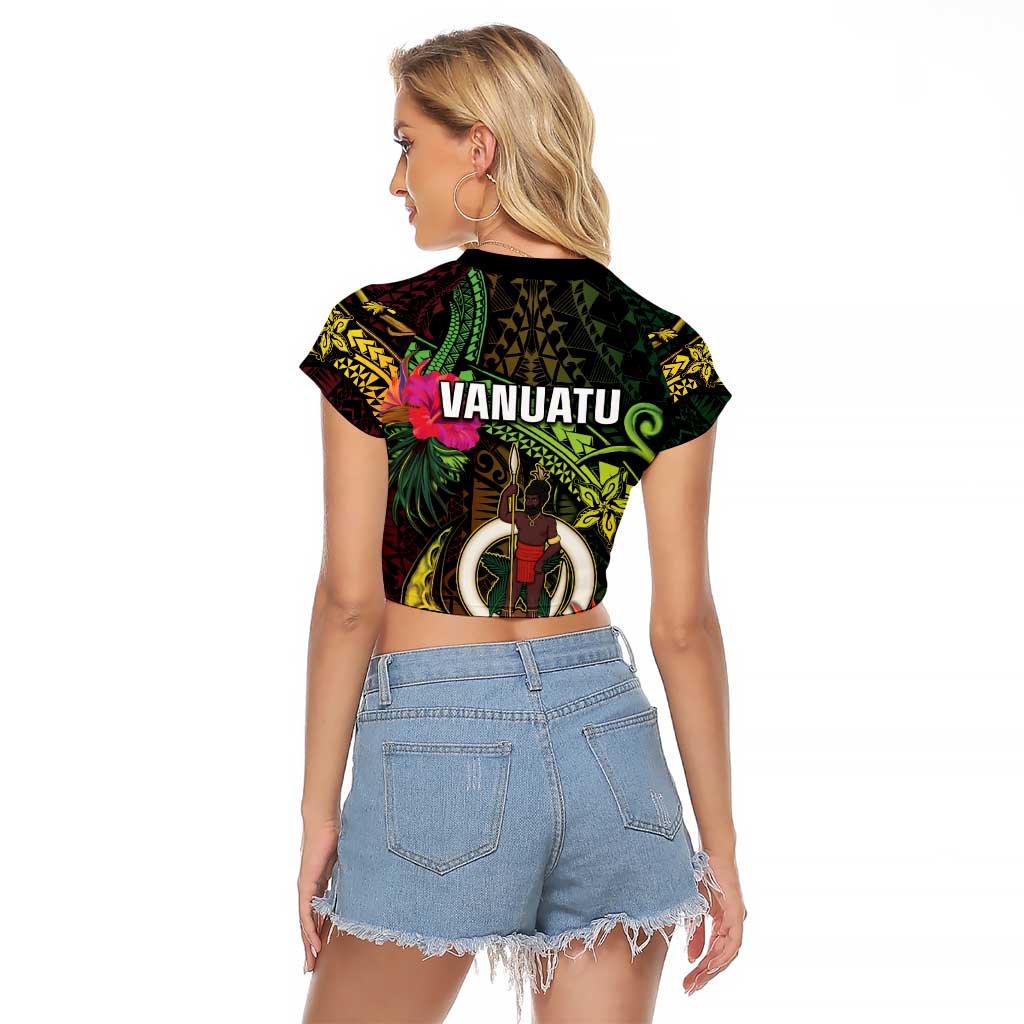 Vanuatu Raglan Cropped T Shirt Be Strong Pray For Port Vila LT05 - Polynesian Pride