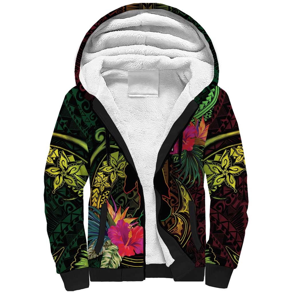 Vanuatu Sherpa Hoodie Be Strong Pray For Port Vila LT05 Unisex Black - Polynesian Pride