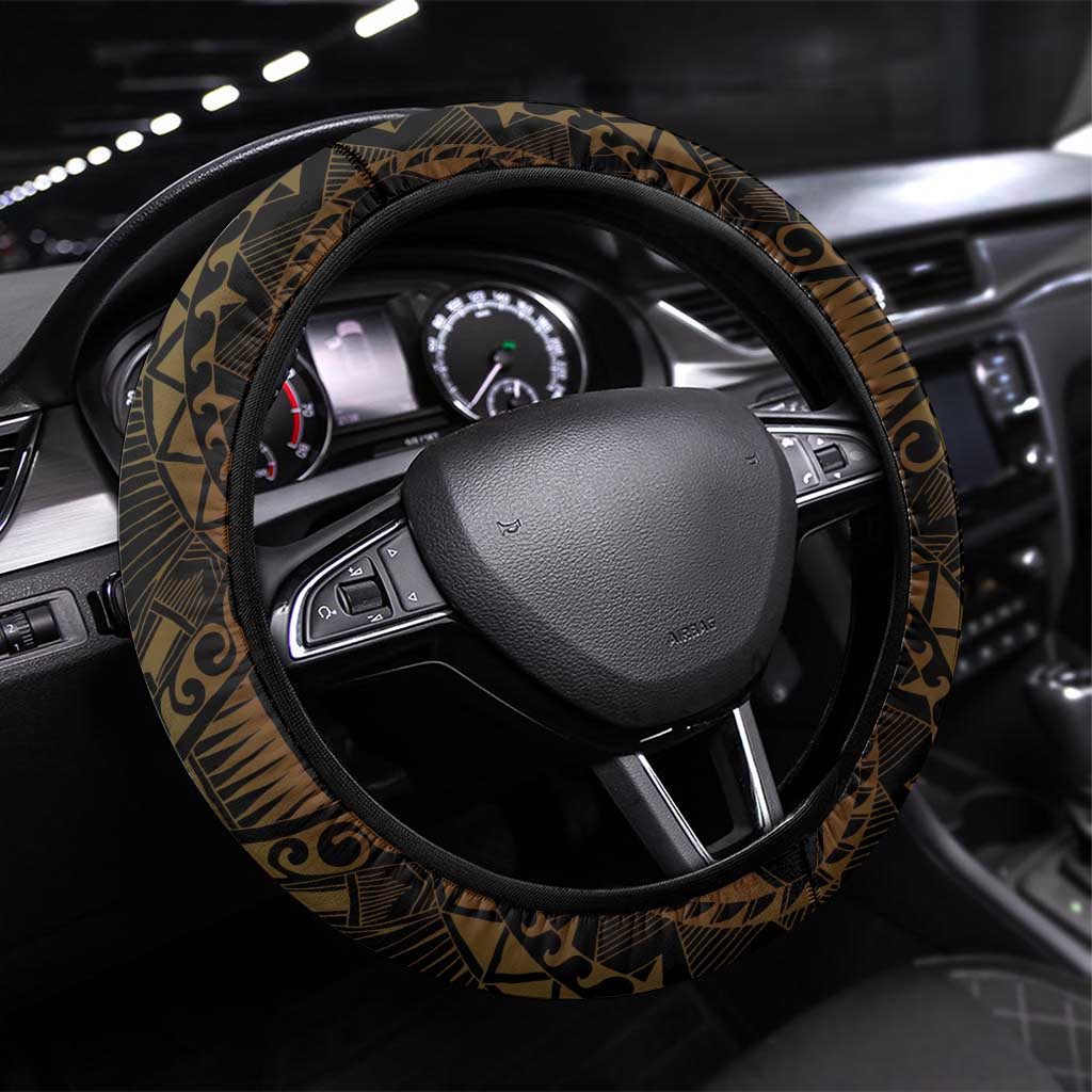 Vanuatu Steering Wheel Cover Be Strong Pray For Port Vila LT05 Universal Fit Black - Polynesian Pride