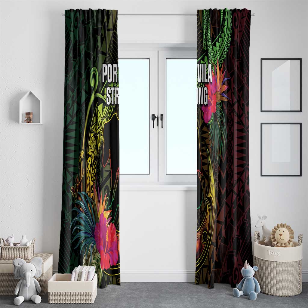 Vanuatu Window Curtain Be Strong Pray For Port Vila LT05 - Polynesian Pride