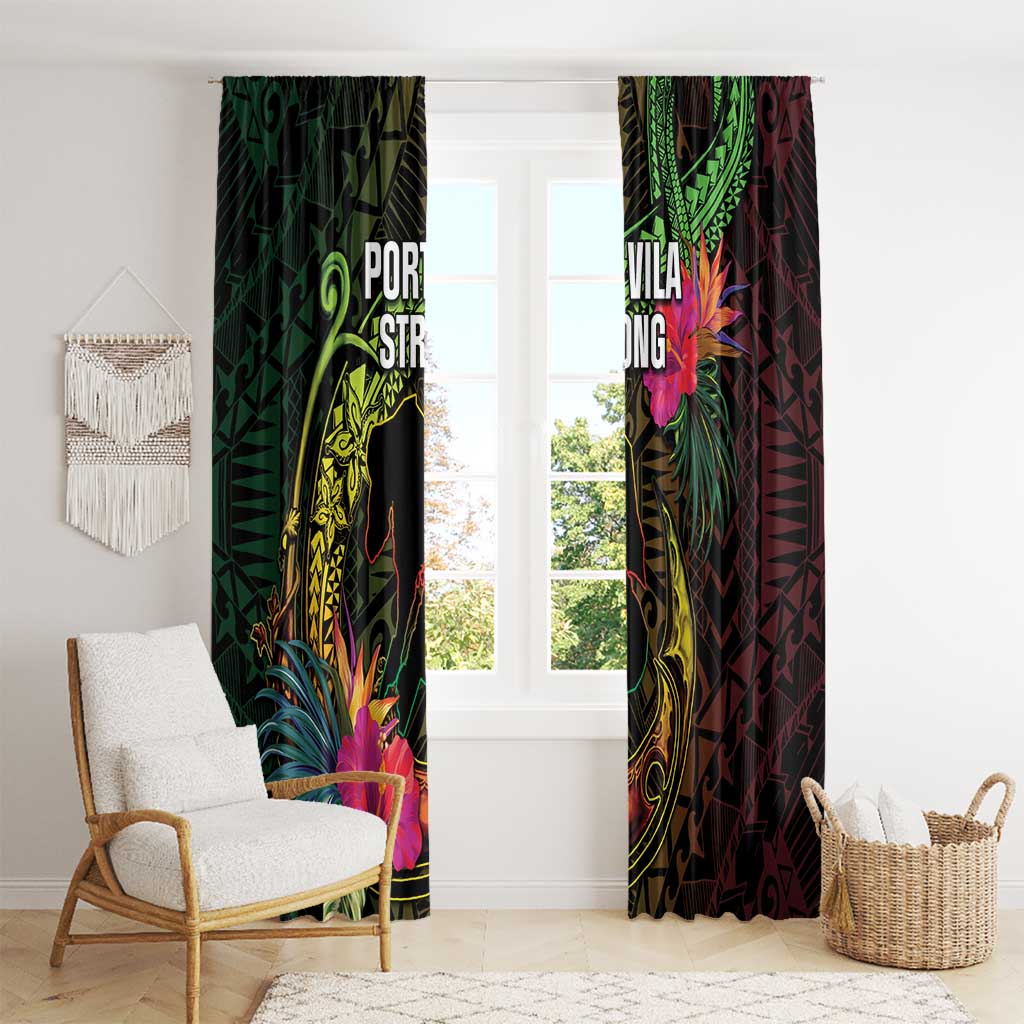 Vanuatu Window Curtain Be Strong Pray For Port Vila LT05 - Polynesian Pride