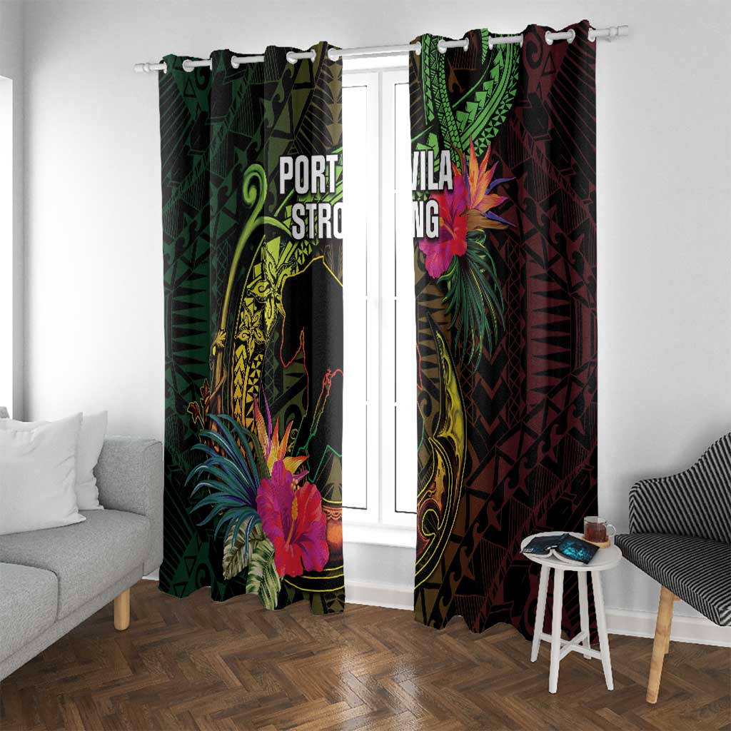Vanuatu Window Curtain Be Strong Pray For Port Vila LT05 With Grommets Black - Polynesian Pride