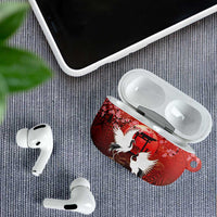 Hawaii and Japan Together AirPods Case Polynesian Art Tattoo With Cranes And Sakura LT05 - Polynesian Pride