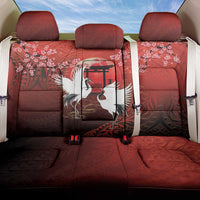 Hawaii and Japan Together Back Car Seat Cover Polynesian Art Tattoo With Cranes And Sakura LT05 One Size Red - Polynesian Pride