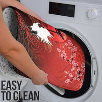 Hawaii and Japan Together Bathroom Set Polynesian Art Tattoo With Cranes And Sakura - Polynesian Pride