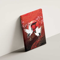 Hawaii and Japan Together Canvas Wall Art Polynesian Art Tattoo With Cranes And Sakura LT05 - Polynesian Pride