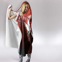 Hawaii and Japan Together Hooded Blanket Polynesian Art Tattoo With Cranes And Sakura LT05 - Polynesian Pride