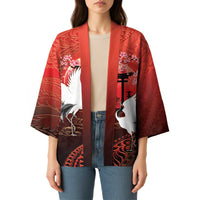 Hawaii and Japan Together Kimono Polynesian Art Tattoo With Cranes And Sakura - Polynesian Pride