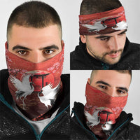 Hawaii and Japan Together Neck Gaiter Polynesian Art Tattoo With Cranes And Sakura LT05 - Polynesian Pride