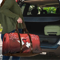 Hawaii and Japan Together Travel Bag Polynesian Art Tattoo With Cranes And Sakura - Polynesian Pride