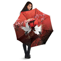 Hawaii and Japan Together Umbrella Polynesian Art Tattoo With Cranes And Sakura LT05 - Polynesian Pride