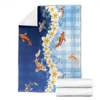 Hawaii And Japan Blanket Plumeria Lei With Koi Fish Blue - Polynesian Pride