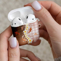 Hawaii And Japan AirPods Case Plumeria Lei With Koi Fish Beige LT05 - Polynesian Pride