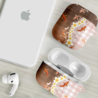 Hawaii And Japan AirPods Case Plumeria Lei With Koi Fish Beige LT05 - Polynesian Pride
