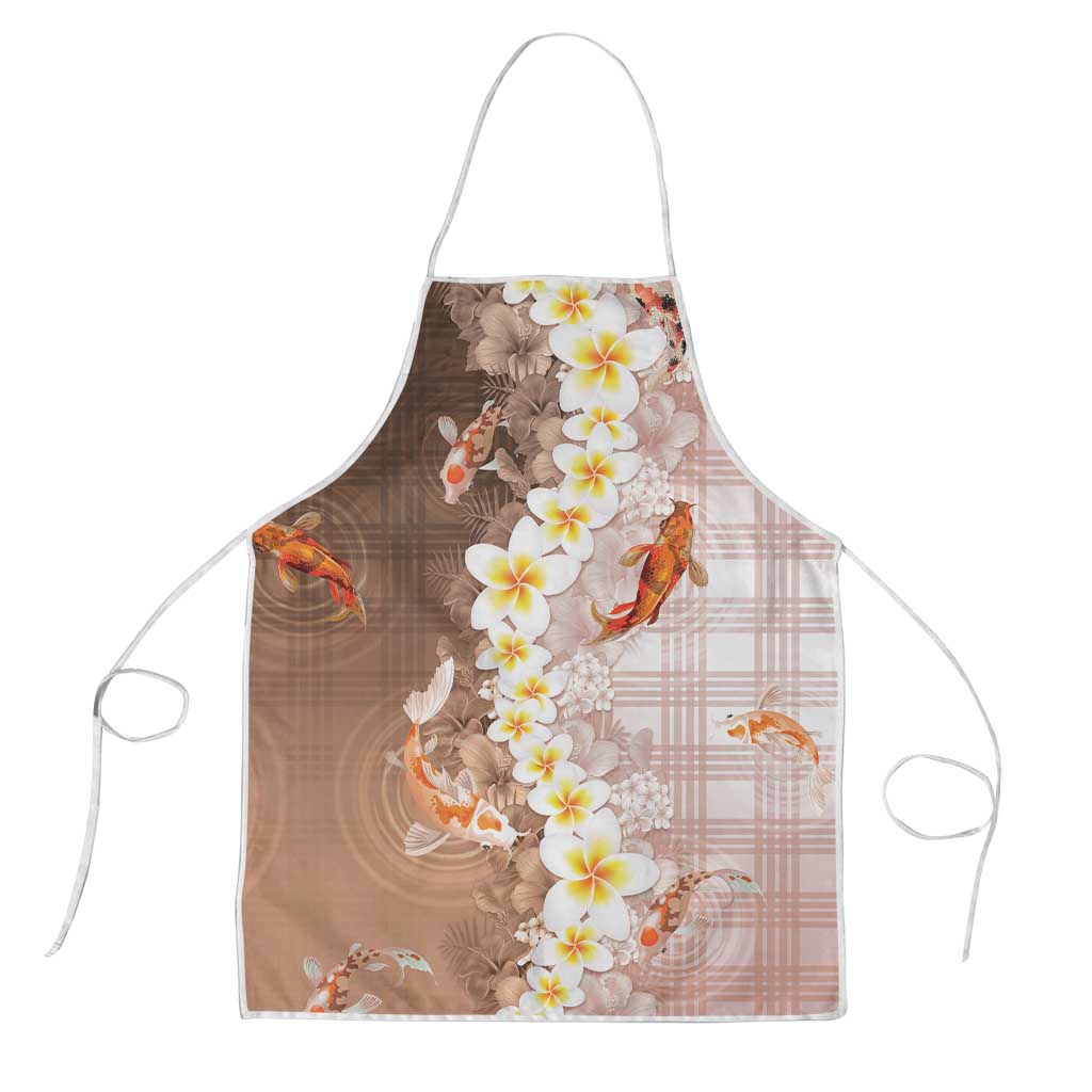 Hawaii And Japan Apron Plumeria Lei With Koi Fish Beige LT05 Beige - Polynesian Pride