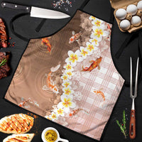 Hawaii And Japan Apron Plumeria Lei With Koi Fish Beige LT05 Beige - Polynesian Pride