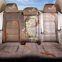 Hawaii And Japan Back Car Seat Cover Plumeria Lei With Koi Fish Beige LT05 One Size Beige - Polynesian Pride