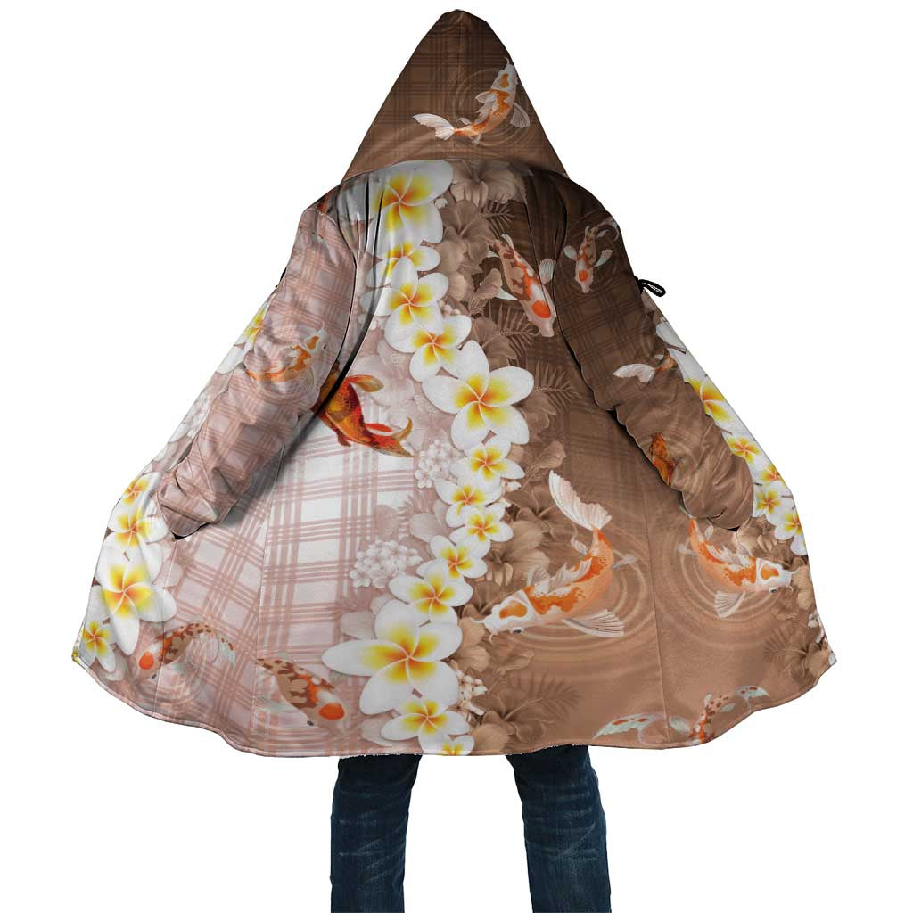 Hawaii And Japan Cloak Plumeria Lei With Koi Fish Beige - Polynesian Pride