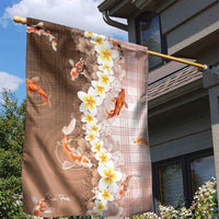 Hawaii And Japan Garden Flag Plumeria Lei With Koi Fish Beige - Polynesian Pride