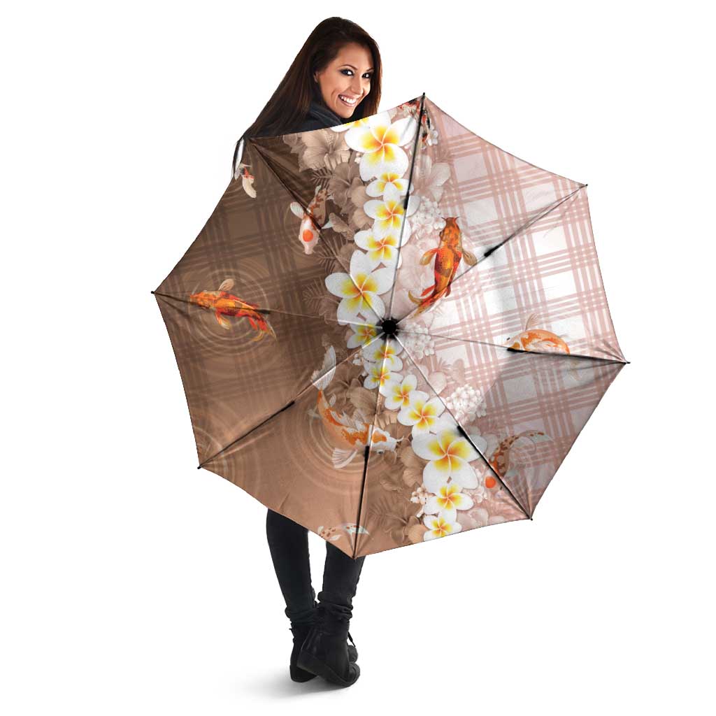 Hawaii And Japan Umbrella Plumeria Lei With Koi Fish Beige LT05 - Polynesian Pride