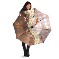 Hawaii And Japan Umbrella Plumeria Lei With Koi Fish Beige LT05 - Polynesian Pride