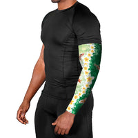 Hawaii And Japan Arm Sleeves Plumeria Lei With Koi Fish Green LT05 - Polynesian Pride