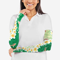 Hawaii And Japan Arm Sleeves Plumeria Lei With Koi Fish Green LT05 - Polynesian Pride