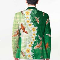 Hawaii And Japan Blazer Plumeria Lei With Koi Fish Green - Polynesian Pride
