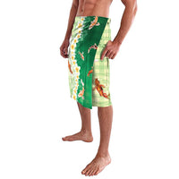 Hawaii And Japan Lavalava Plumeria Lei With Koi Fish Green - Polynesian Pride