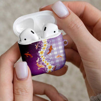 Hawaii And Japan AirPods Case Plumeria Lei With Koi Fish Purple LT05 - Polynesian Pride