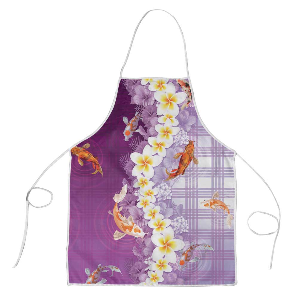 Hawaii And Japan Apron Plumeria Lei With Koi Fish Purple LT05 Purple - Polynesian Pride