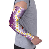 Hawaii And Japan Arm Sleeves Plumeria Lei With Koi Fish Purple LT05 - Polynesian Pride