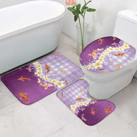 Hawaii And Japan Bathroom Set Plumeria Lei With Koi Fish Purple - Polynesian Pride