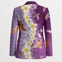 Hawaii And Japan Blazer Plumeria Lei With Koi Fish Purple - Polynesian Pride