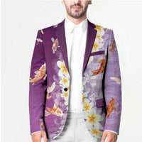 Hawaii And Japan Blazer Plumeria Lei With Koi Fish Purple - Polynesian Pride