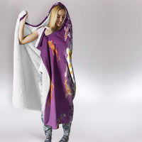 Hawaii And Japan Hooded Blanket Plumeria Lei With Koi Fish Purple LT05 - Polynesian Pride