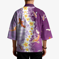 Hawaii And Japan Kimono Plumeria Lei With Koi Fish Purple - Polynesian Pride