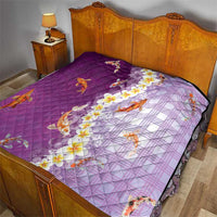 Hawaii And Japan Quilt Plumeria Lei With Koi Fish Purple - Polynesian Pride