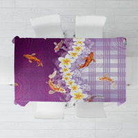 Hawaii And Japan Tablecloth Plumeria Lei With Koi Fish Purple LT05 Purple - Polynesian Pride