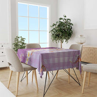 Hawaii And Japan Tablecloth Plumeria Lei With Koi Fish Purple LT05 - Polynesian Pride