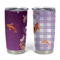 Hawaii And Japan Tumbler Cup Plumeria Lei With Koi Fish Purple LT05 Purple - Polynesian Pride