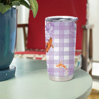Hawaii And Japan Tumbler Cup Plumeria Lei With Koi Fish Purple LT05 - Polynesian Pride