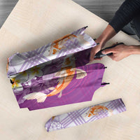 Hawaii And Japan Umbrella Plumeria Lei With Koi Fish Purple LT05 - Polynesian Pride